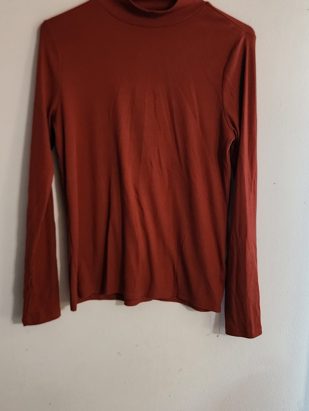 No Boundaries Rust Orange Ribbed Mock Neck Long Sleeve Top Size L / 11-13